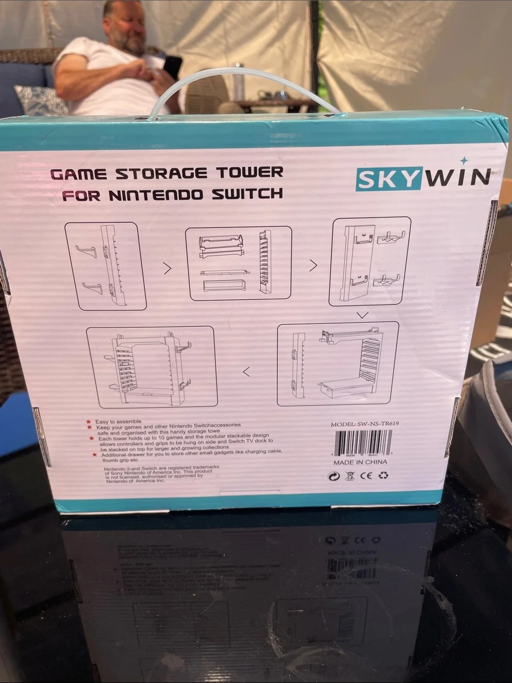 Black Game Storage Tower for Nintendo Switch